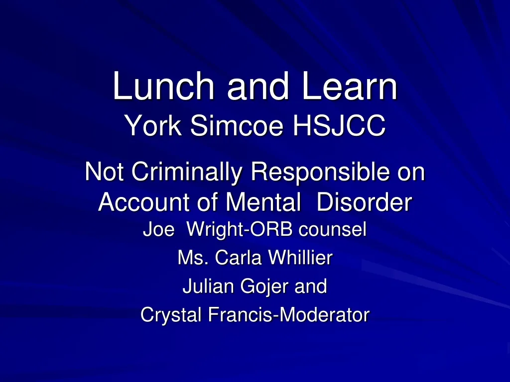 lunch and learn york simcoe hsjcc