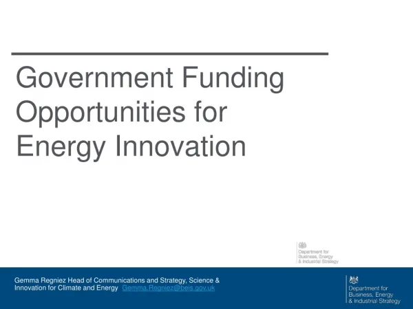 Government Funding Opportunities for Energy Innovation