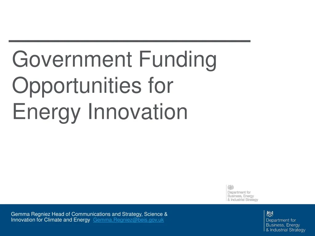 government funding opportunities for energy innovation