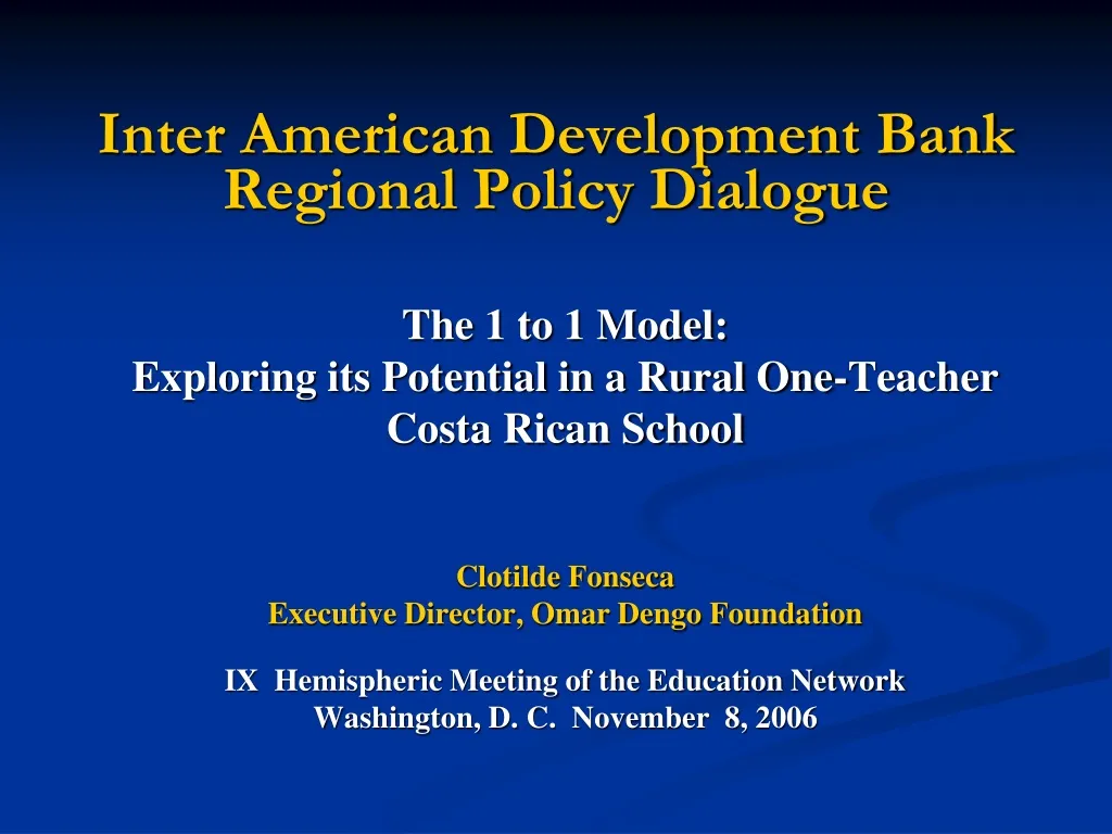 inter american development bank regional policy dialogue