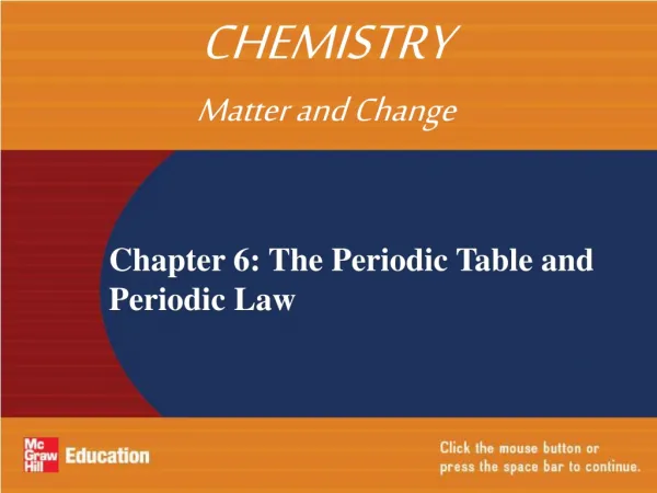 Chapter 6: The Periodic Table and Periodic Law