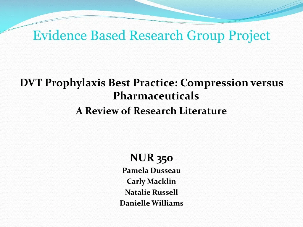 evidence based research group project