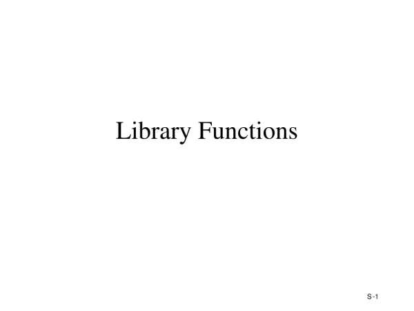 Library Functions