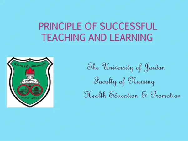 Principle of successful Teaching and Learning