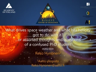 Reko Hynönen 1 1 Aalto-yliopisto Reko.Hynonen@aalto.fi - slide 1