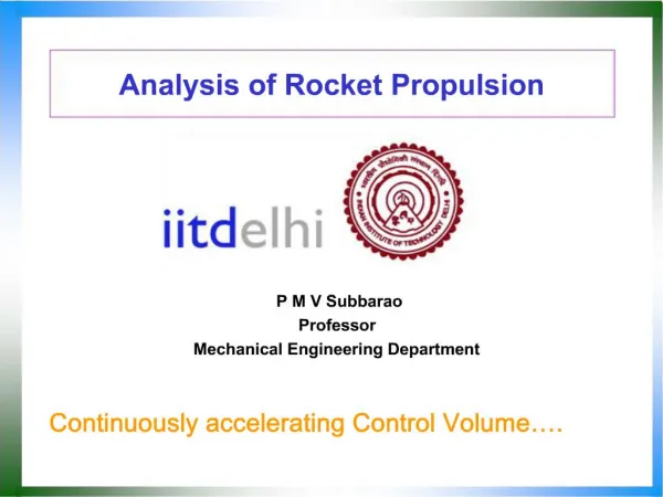 Analysis of Rocket Propulsion