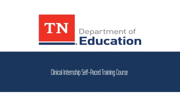 Clinical Internship Self-Paced Training Course