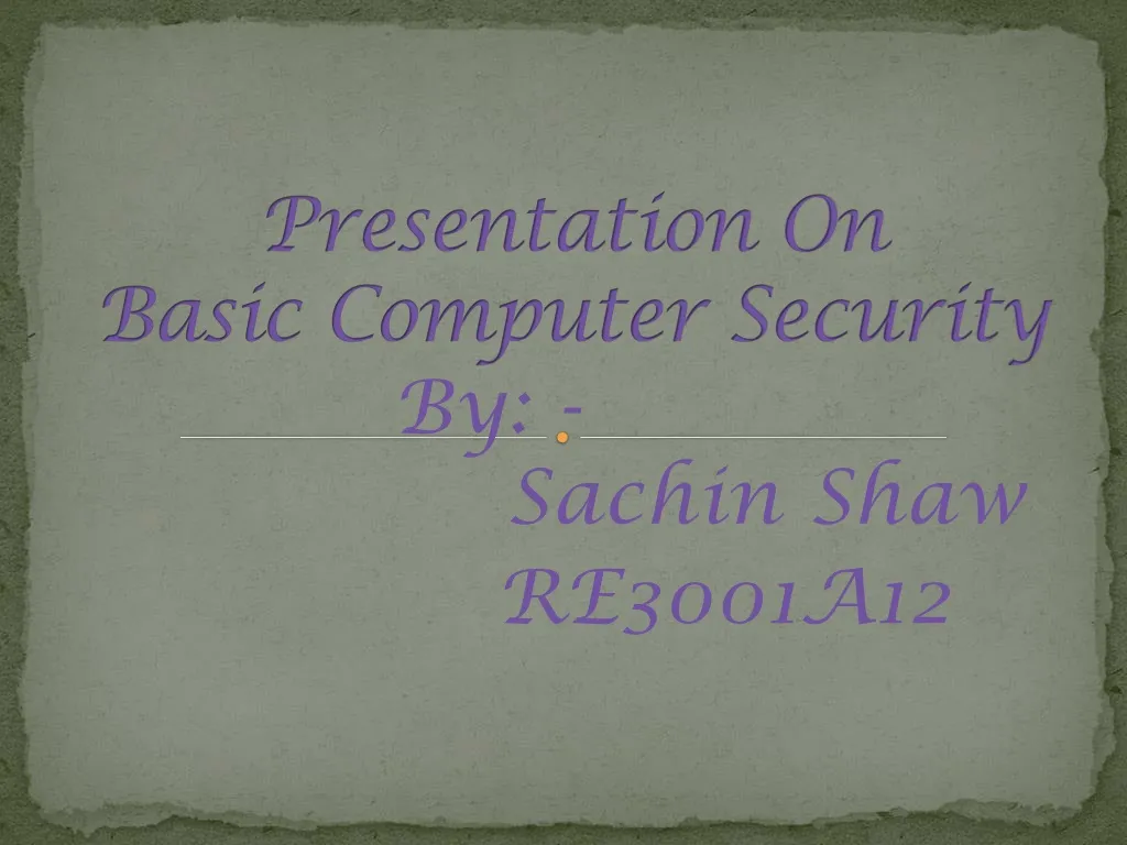 presentation on basic computer security