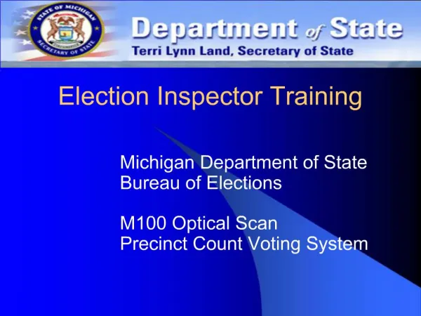 Election Inspector Training