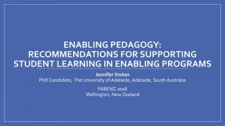 Enabling pedagogy : Recommendations for supporting student learning in enabling programs - slide 1