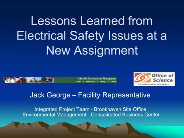 Lessons Learned from Electrical Safety Issues at a New Assignment