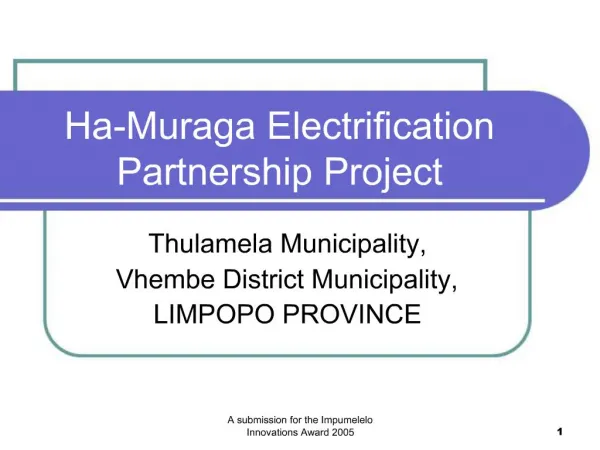 Ha-Muraga Electrification Partnership Project