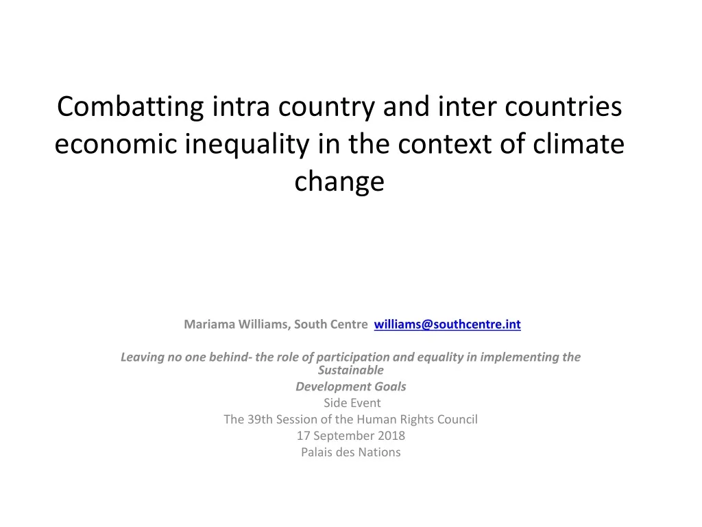 combatting intra country and inter countries economic inequality in the context of climate change