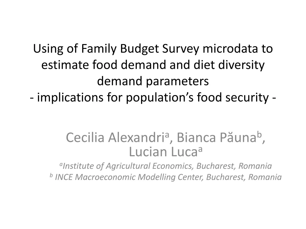 using of family budget survey microdata