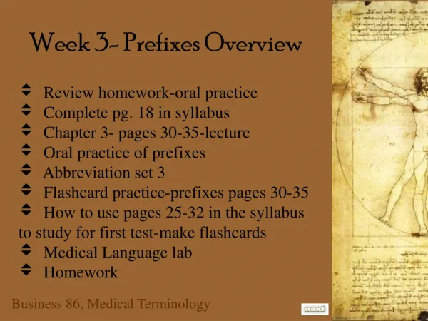 Week 3- Prefixes Overview