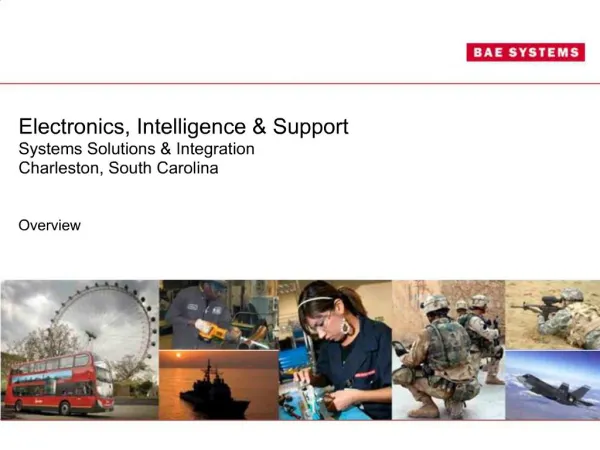 Electronics, Intelligence Support Systems Solutions Integration Charleston, South Carolina