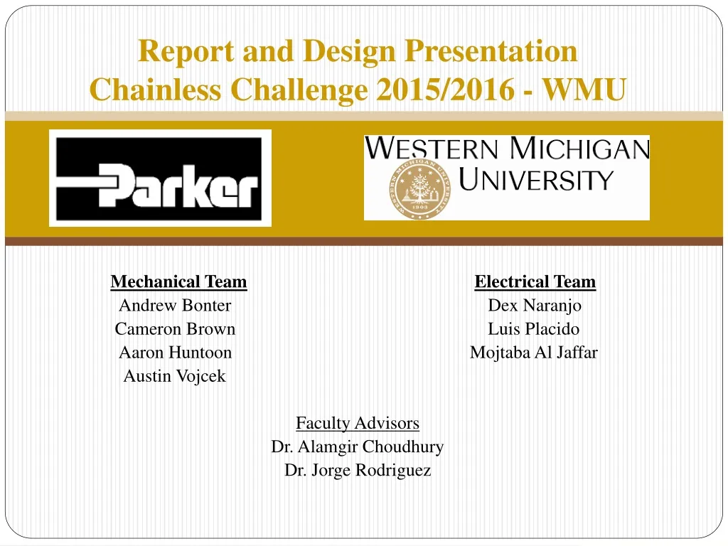 report and design presentation chainless challenge 2015 2016 wmu