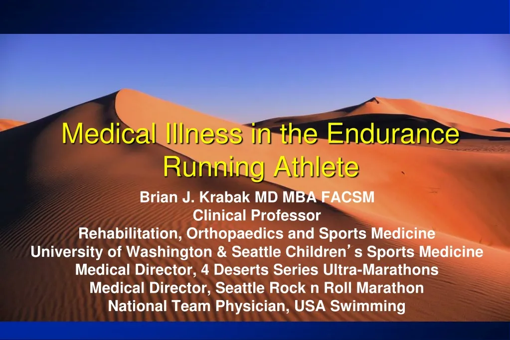 medical illness in the endurance running athlete