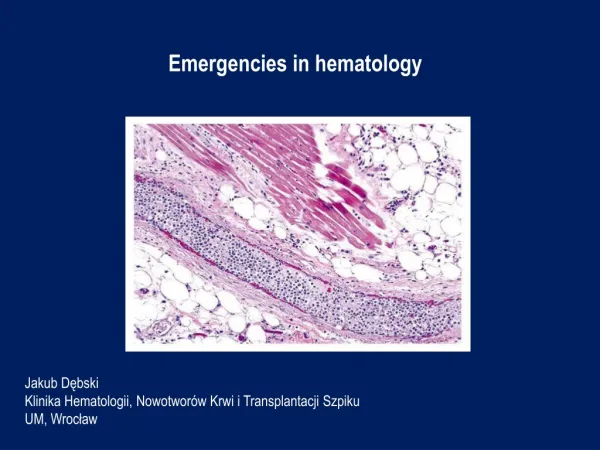 Emergencies in hematology