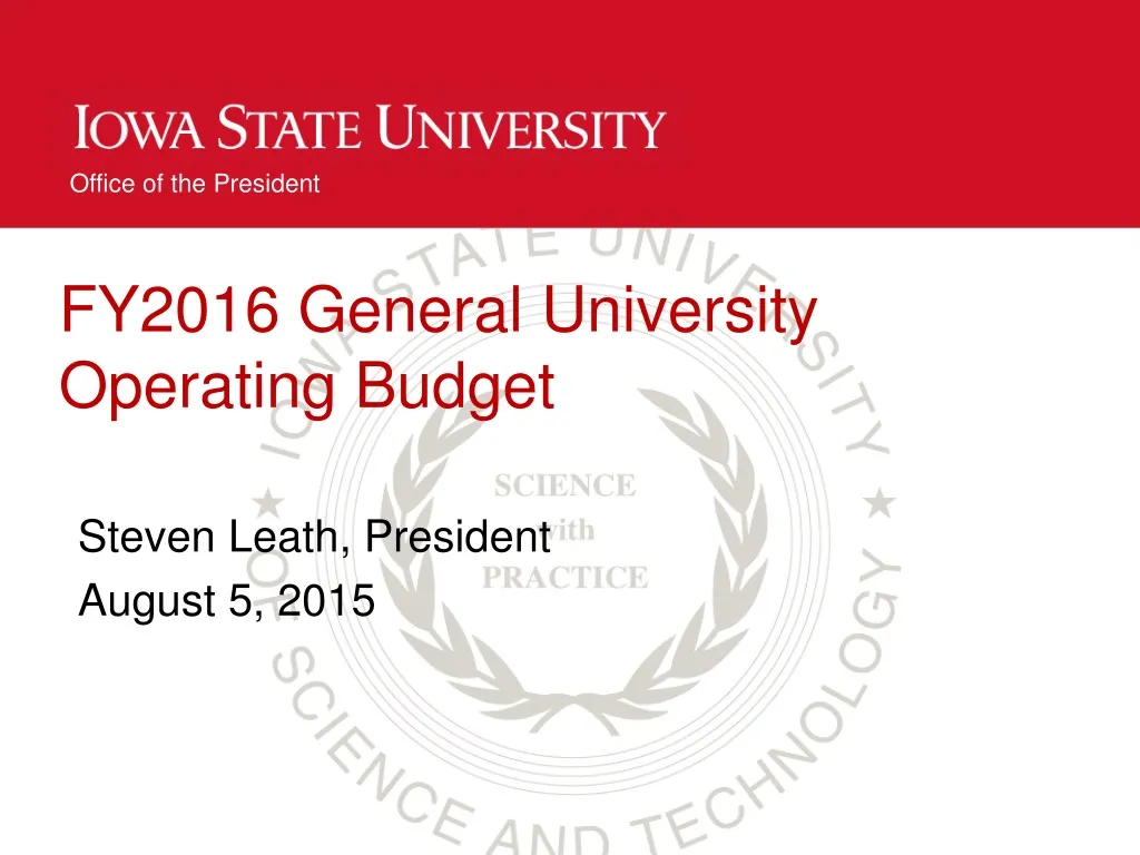 fy2016 general university operating budget