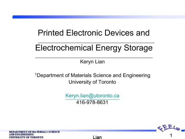 Printed Electronic Devices and Electrochemical Energy Storage