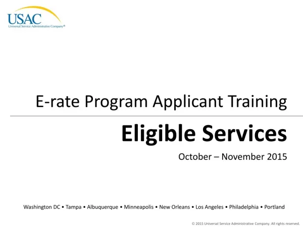 Eligible Services