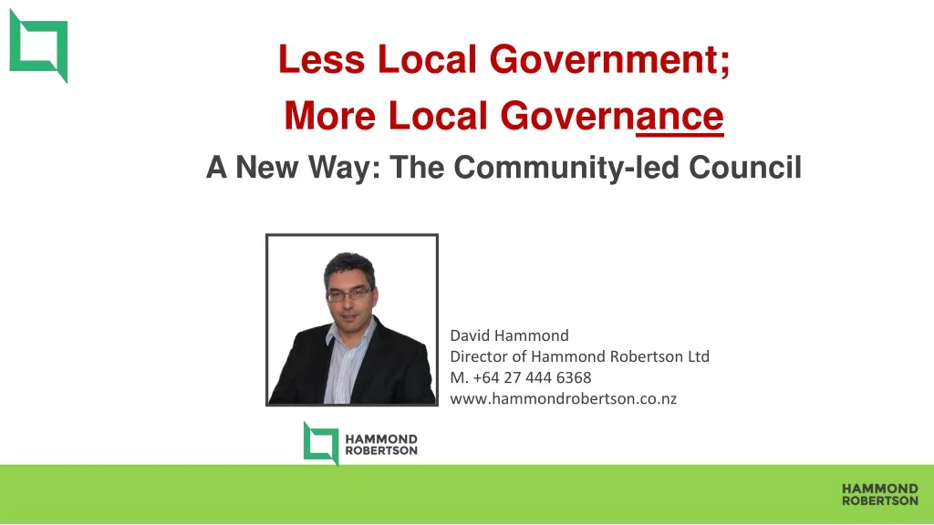 less local government more local govern ance
