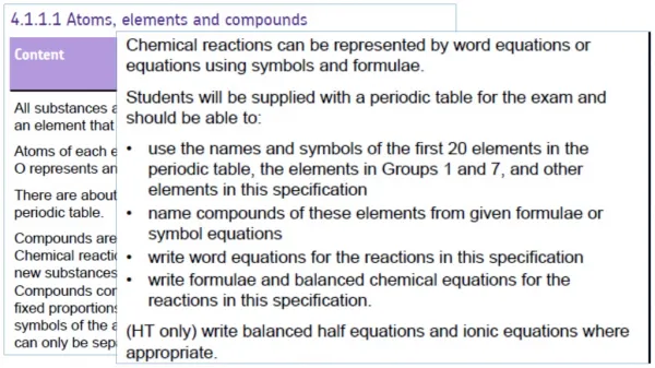 How do you know how many atoms and how many elements are in a symbol equation?