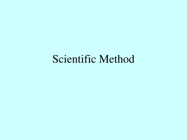 Scientific Method