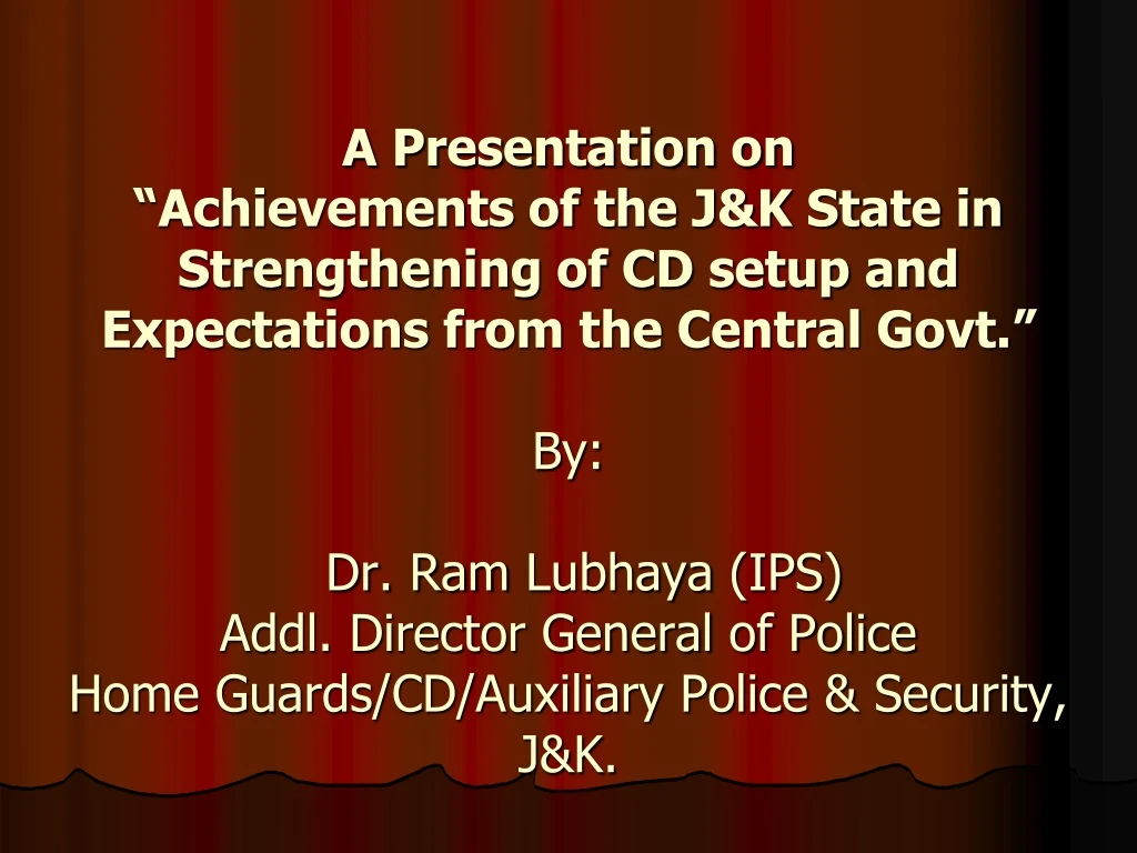 a presentation on achievements of the j k state