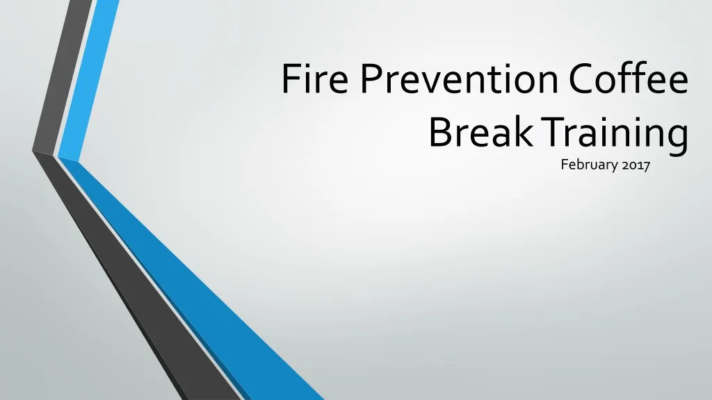 fire prevention coffee break training