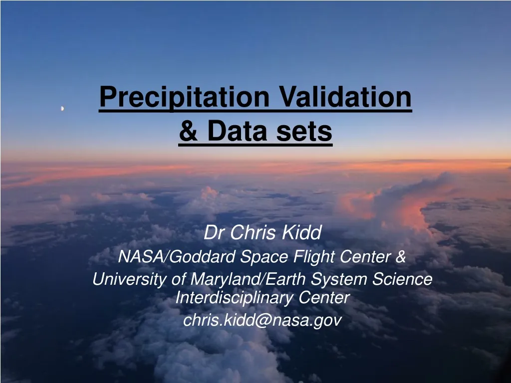 precipitation validation data sets