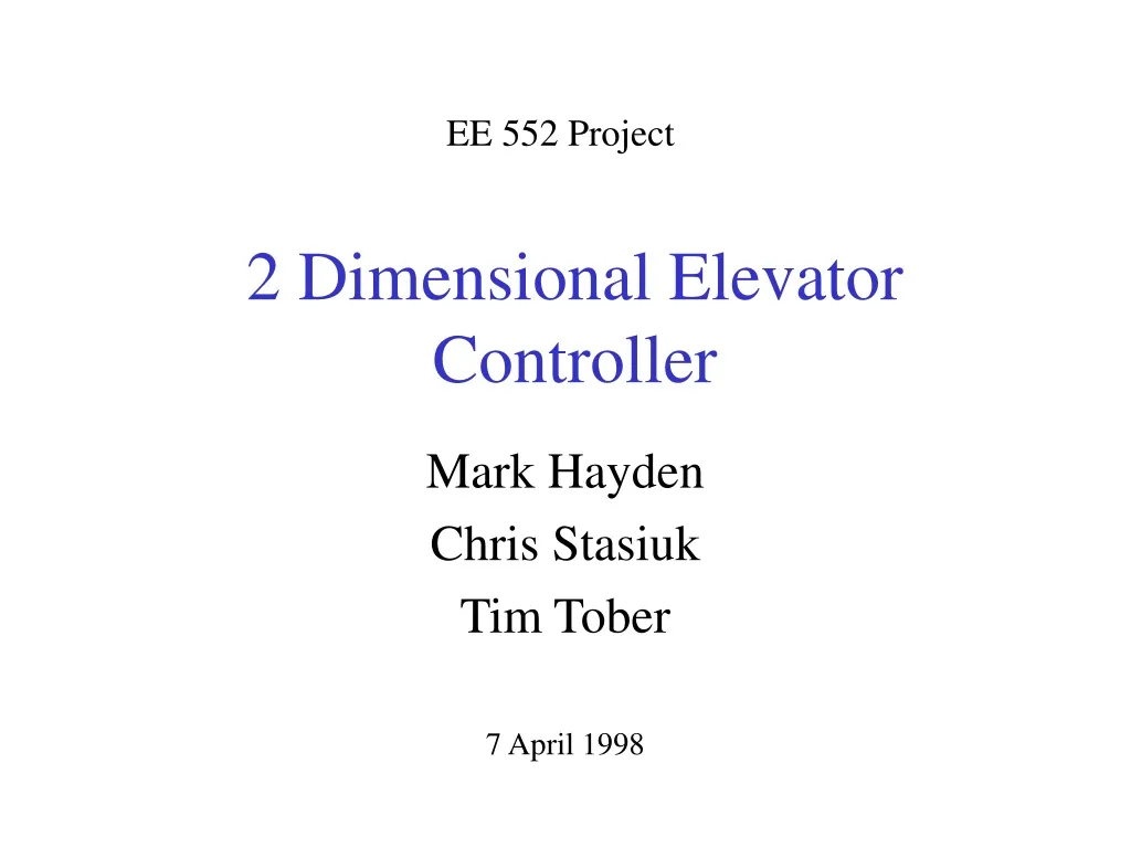 2 dimensional elevator controller