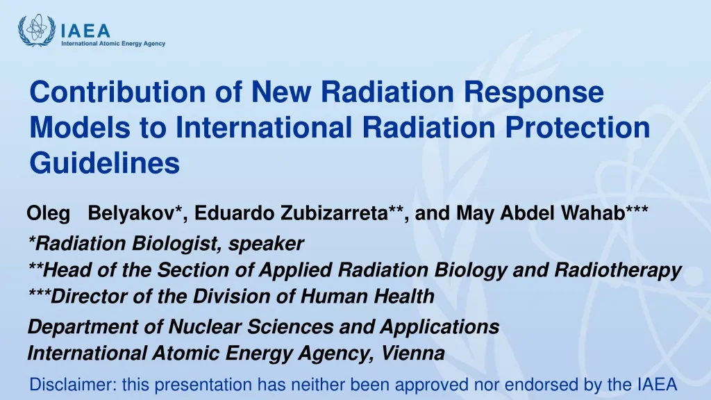contribution of new radiation response models to international radiation protection guidelines