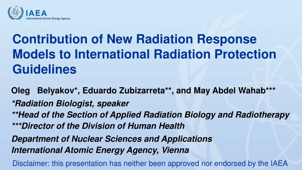 Nuclear Energy Agency (NEA) - Second Framework for Irradiation