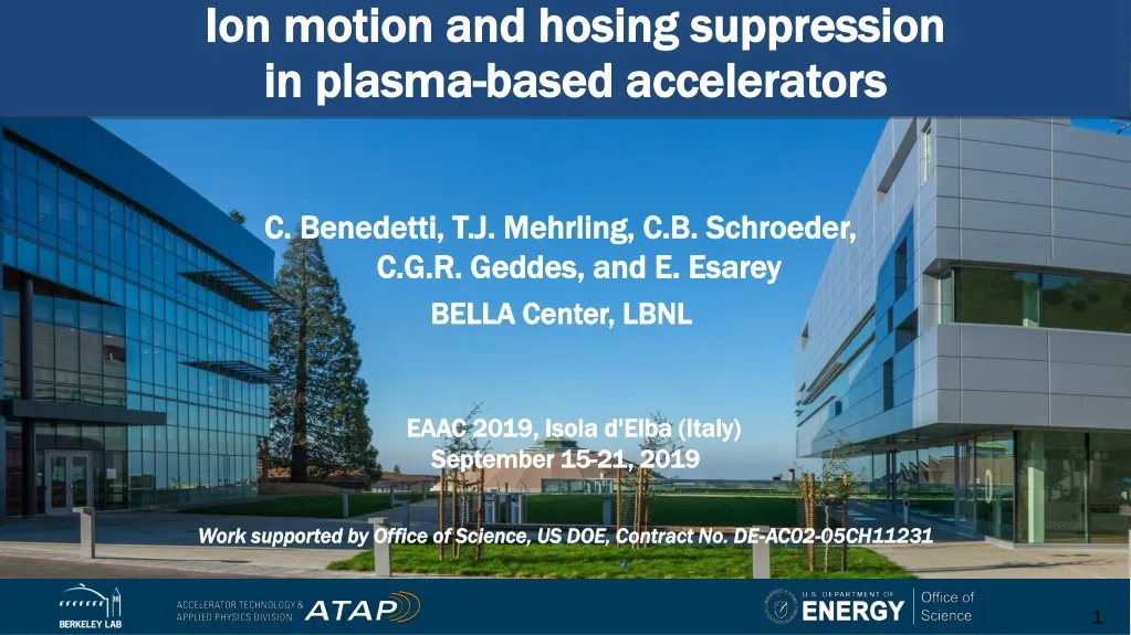 ion motion and hosing suppression in plasma based