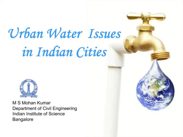 Urban Water Issues in Indian Cities