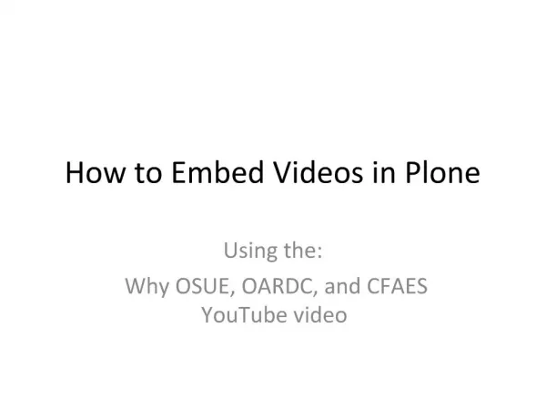 How to Embed Videos in Plone