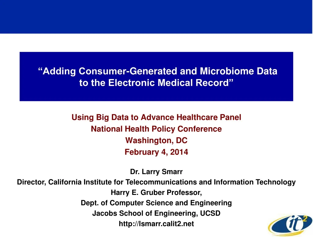 adding consumer generated and microbiome data to the electronic medical record