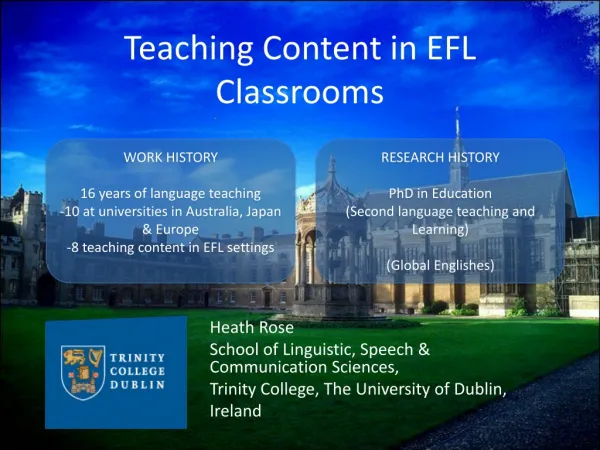 Teaching Content in EFL Classrooms
