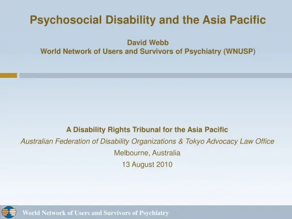 A Disability Rights Tribunal for the Asia Pacific