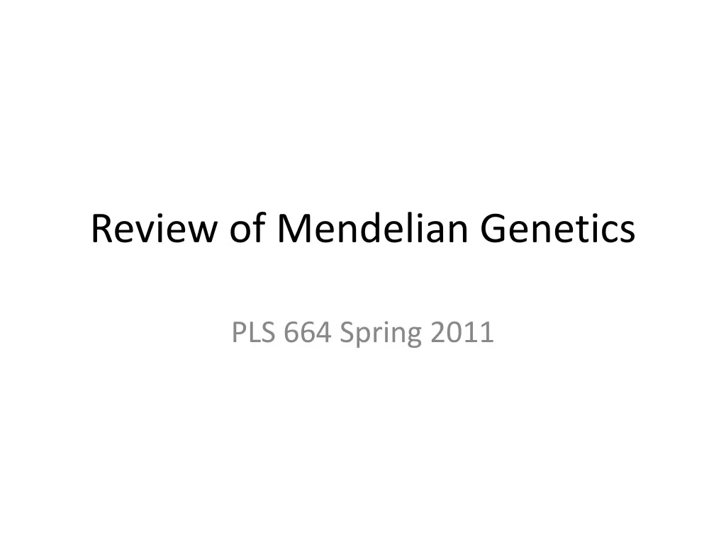 review of mendelian genetics