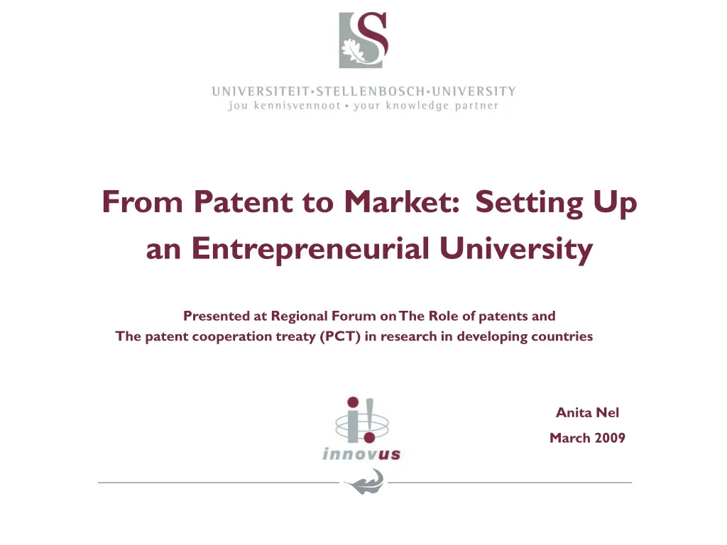 from patent to market setting