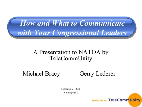 How and What to Communicate with Your Congressional Leaders