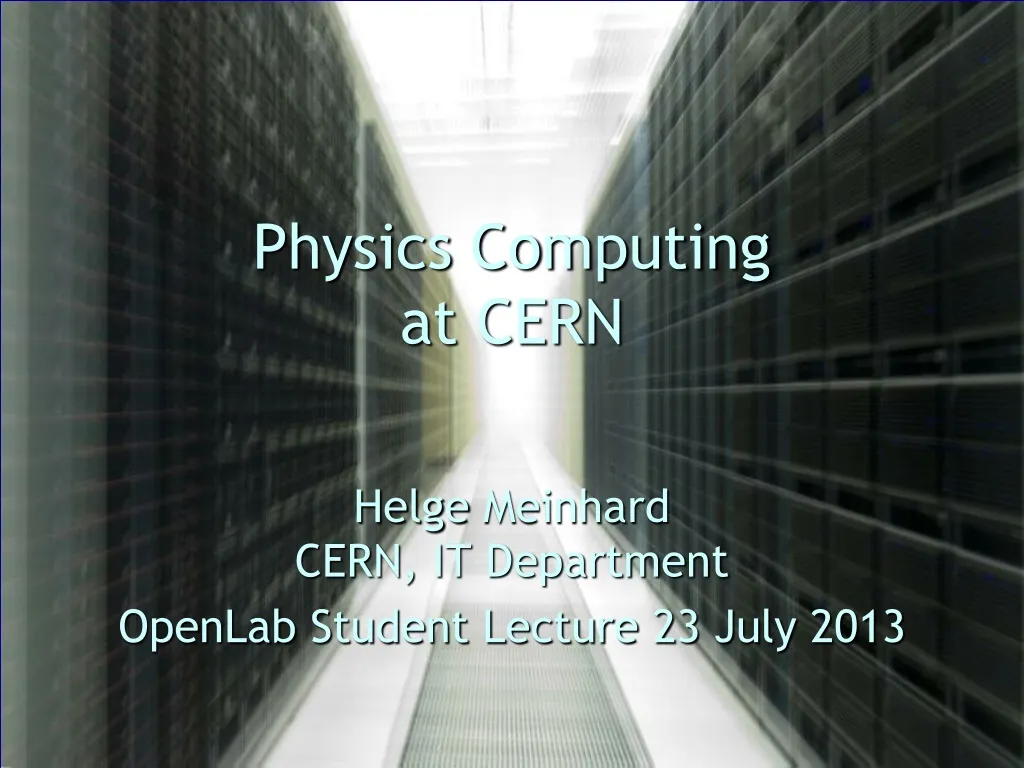 physics computing at cern