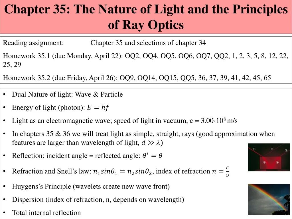 chapter 35 the nature of light and the principles
