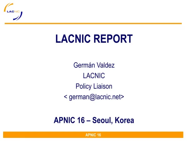 LACNIC REPORT