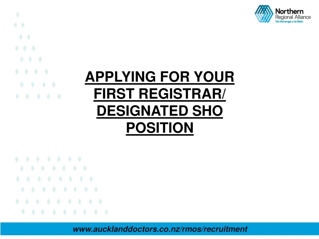 applying for your first registrar designated sho position