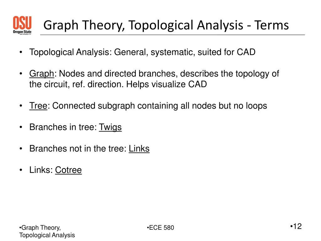 graph theory topological analysis terms