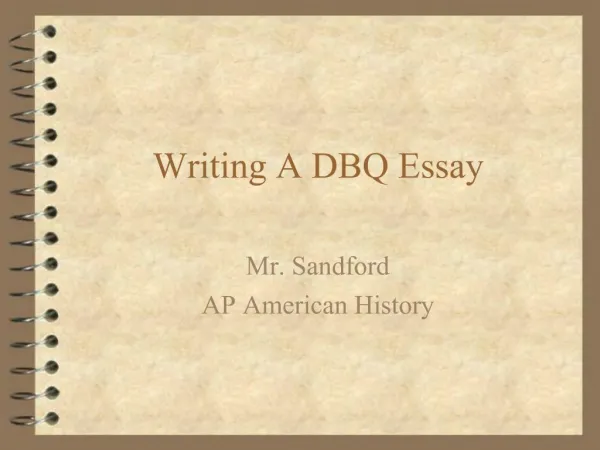 Writing A DBQ Essay